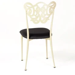 Jayso Milos Chaise provençale en métal assise synthétique rembourrée* Chaise De Cuisine|Chaise De Salle à Manger