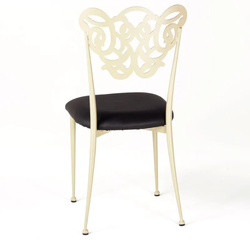 Jayso Milos Chaise provençale en métal assise synthétique rembourrée* Chaise De Cuisine|Chaise De Salle à Manger
