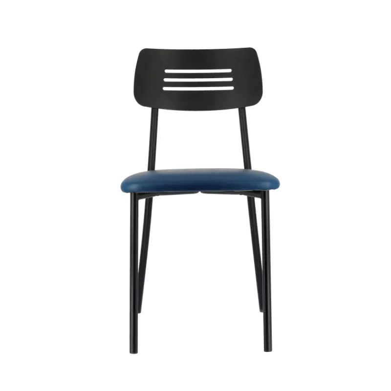 Perfecta Miro 2 Chaise de cuisine en simili rembourrée avec pieds et dossier strié en métal* Chaise De Cuisine