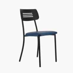 Perfecta Miro 2 Chaise de cuisine en simili rembourrée avec pieds et dossier strié en métal* Chaise De Cuisine