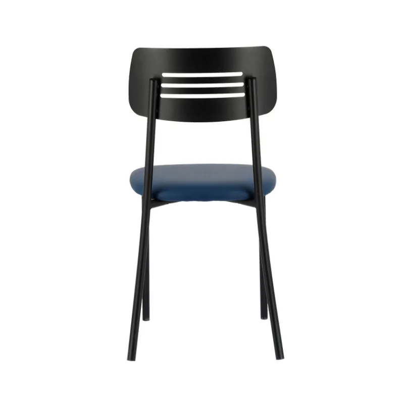 Perfecta Miro 2 Chaise de cuisine en simili rembourrée avec pieds et dossier strié en métal* Chaise De Cuisine