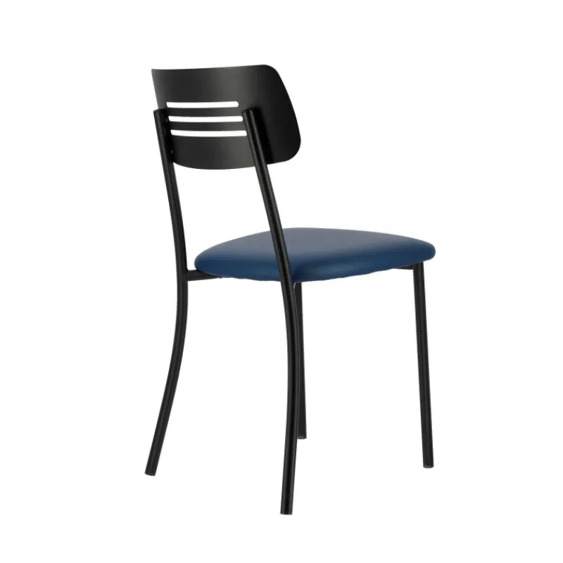 Perfecta Miro 2 Chaise de cuisine en simili rembourrée avec pieds et dossier strié en métal* Chaise De Cuisine