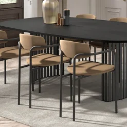 Perfecta Mirror Chaise moderne en tissu avec accoudoirs et pieds en métal* Chaise De Salle à Manger|Chaise Salon
