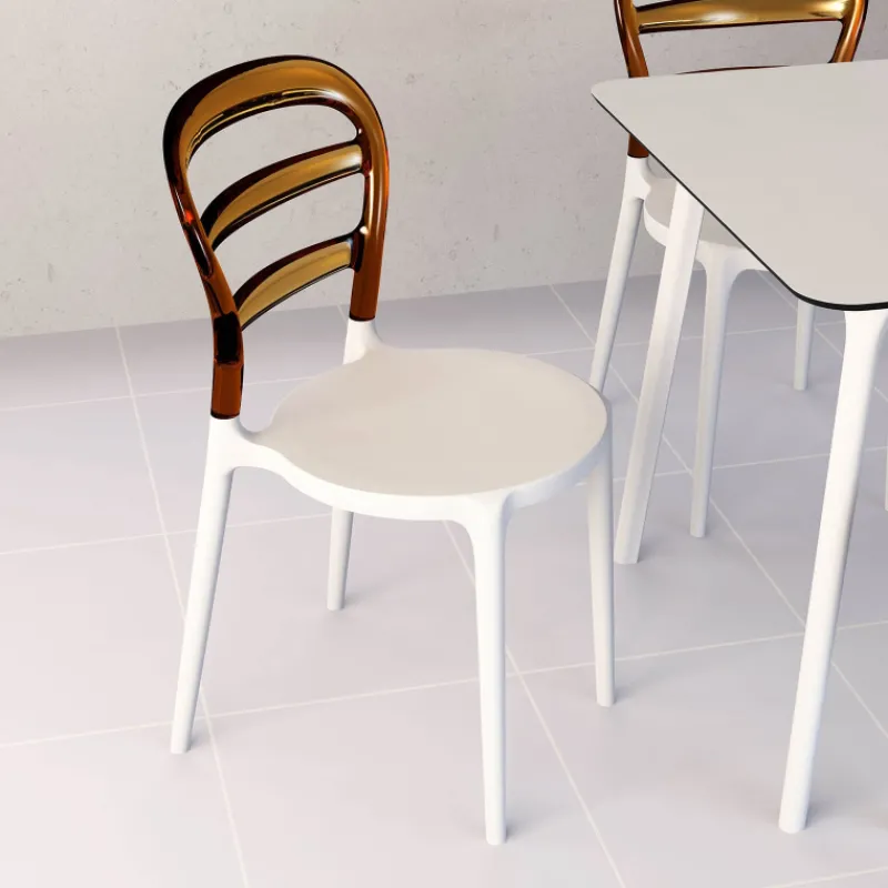 Miss Bibi Chaise moderne en polycarbonate transparent et polypropylène* Chaise De Cuisine|Chaise De Salle à Manger