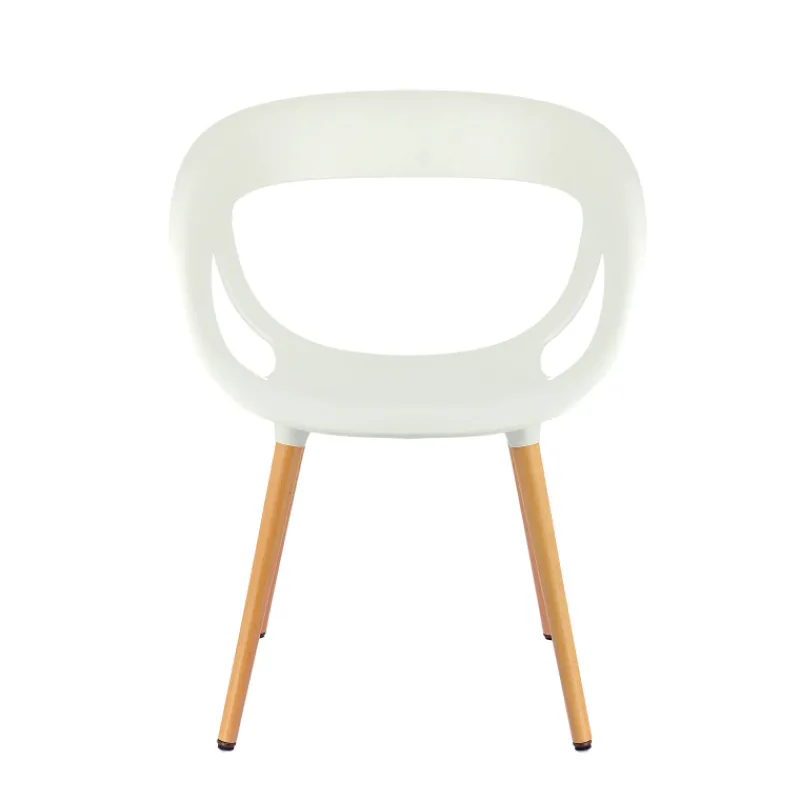 Moema Fauteuil design italien coque ajourée en technopolymère et pieds en bois* Chaise De Cuisine|Chaise De Salle à Manger