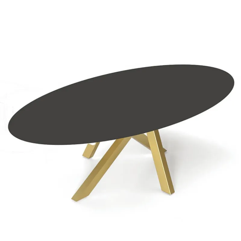 Pure design Moon Table design ovale en dekton pied central* Table De Salle à Manger