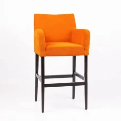 Sessio Moritz line Tabouret de bar en tissu avec accoudoirs dos matelassé et pieds en bois* Tabouret De Bar (assise +/- 80 Cm)