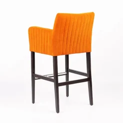 Sessio Moritz line Tabouret de bar en tissu avec accoudoirs dos matelassé et pieds en bois* Tabouret De Bar (assise +/- 80 Cm)