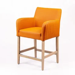 Sessio Moritz line Tabouret snack avec accoudoirs et dos matelassé pieds en bois* Tabouret Snack (assise +/- 65 Cm)|Tabouret De Bar (assise +/- 80 Cm)