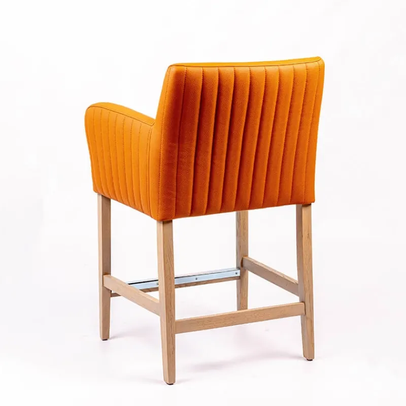 Sessio Moritz line Tabouret snack avec accoudoirs et dos matelassé pieds en bois* Tabouret Snack (assise +/- 65 Cm)|Tabouret De Bar (assise +/- 80 Cm)