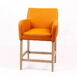 Sessio Moritz line Tabouret snack avec accoudoirs et dos matelassé pieds en bois* Tabouret Snack (assise +/- 65 Cm)|Tabouret De Bar (assise +/- 80 Cm)