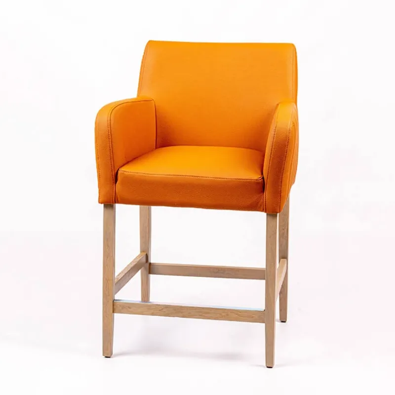 Sessio Moritz line Tabouret snack avec accoudoirs et dos matelassé pieds en bois* Tabouret Snack (assise +/- 65 Cm)|Tabouret De Bar (assise +/- 80 Cm)