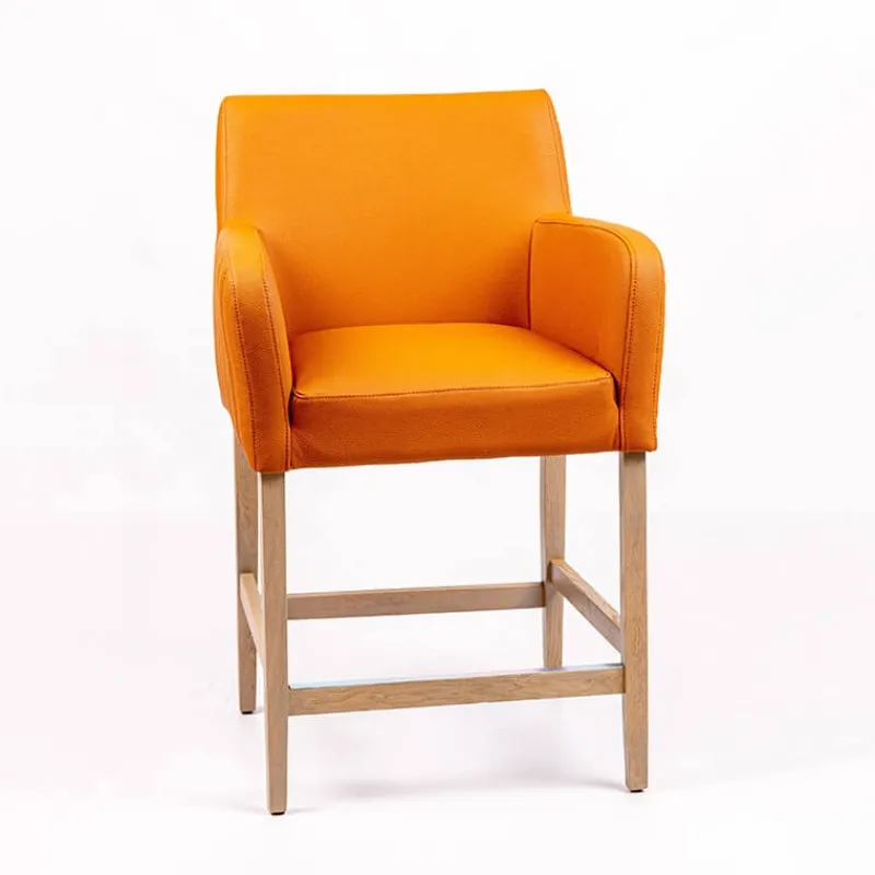 Sessio Moritz line Tabouret snack avec accoudoirs et dos matelassé pieds en bois* Tabouret Snack (assise +/- 65 Cm)|Tabouret De Bar (assise +/- 80 Cm)