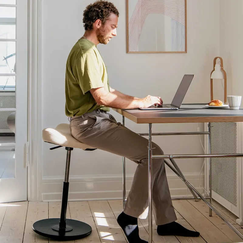 Varier Move ® Tabouret ergonomique réglable en tissu* Tabouret Snack (assise +/- 65 Cm)|Tabouret De Bar (assise +/- 80 Cm)