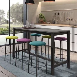 Perfecta Nantes Tabouret snack de cuisine sans dossier en métal et simili* Tabouret Snack (assise +/- 65 Cm)|Tabouret De Bar (assise +/- 80 Cm)
