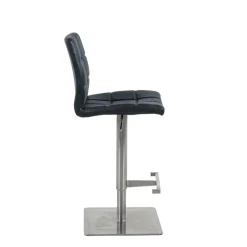 NantesTabouret ajustable en hauteur coque matelassée et structure en acier brossé* Tabouret Snack (assise +/- 65 Cm)|Tabouret De Bar (assise +/- 80 Cm)