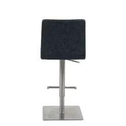 NantesTabouret ajustable en hauteur coque matelassée et structure en acier brossé* Tabouret Snack (assise +/- 65 Cm)|Tabouret De Bar (assise +/- 80 Cm)