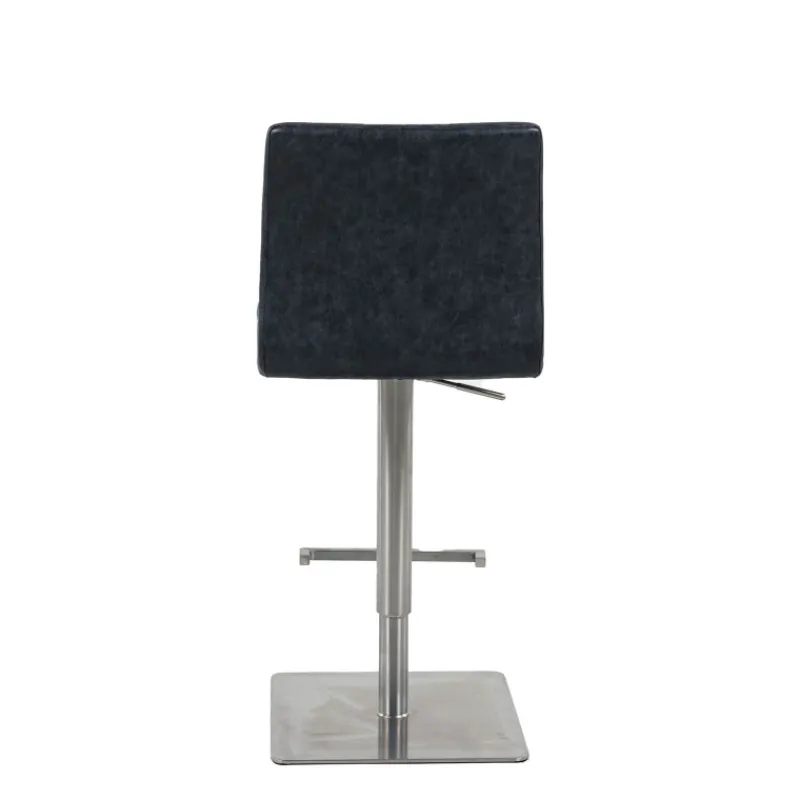 NantesTabouret ajustable en hauteur coque matelassée et structure en acier brossé* Tabouret Snack (assise +/- 65 Cm)|Tabouret De Bar (assise +/- 80 Cm)