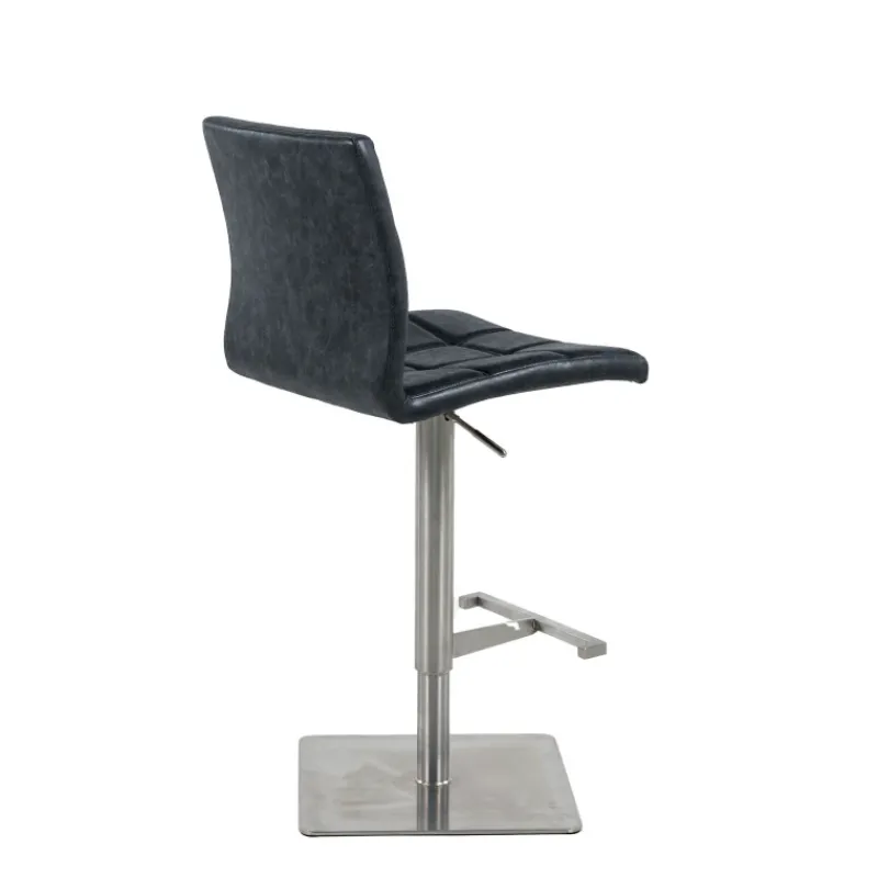 NantesTabouret ajustable en hauteur coque matelassée et structure en acier brossé* Tabouret Snack (assise +/- 65 Cm)|Tabouret De Bar (assise +/- 80 Cm)