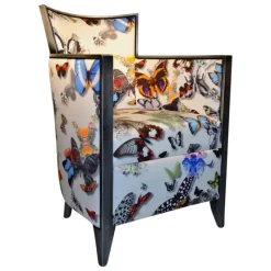 Paget Nathan Fauteuil art déco fabriqué en France en tissu et bois massif* Fauteuil De Salon