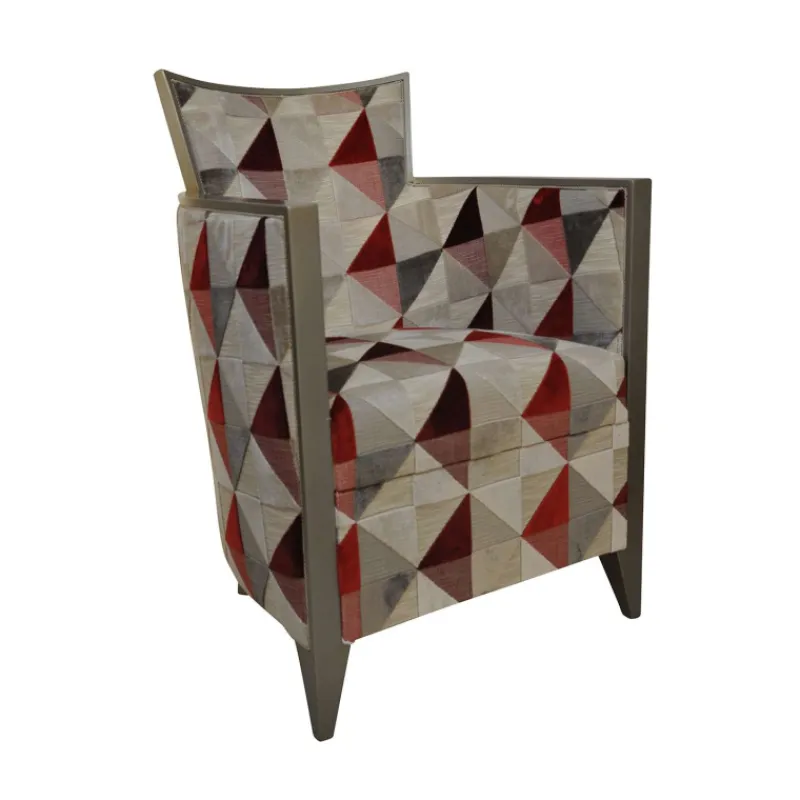 Paget Nathan Fauteuil art déco fabriqué en France en tissu et bois massif* Fauteuil De Salon