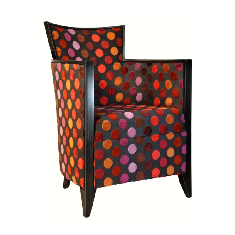 Paget Nathan Fauteuil art déco fabriqué en France en tissu et bois massif* Fauteuil De Salon