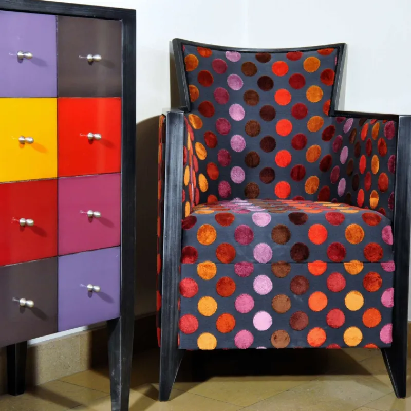Paget Nathan Fauteuil art déco fabriqué en France en tissu et bois massif* Fauteuil De Salon