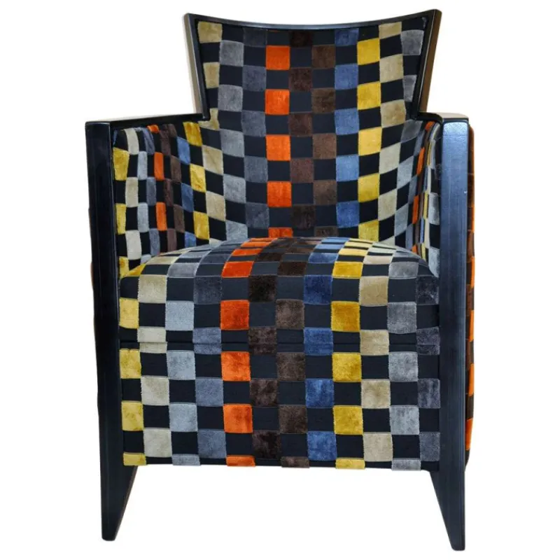 Paget Nathan Fauteuil art déco fabriqué en France en tissu et bois massif* Fauteuil De Salon