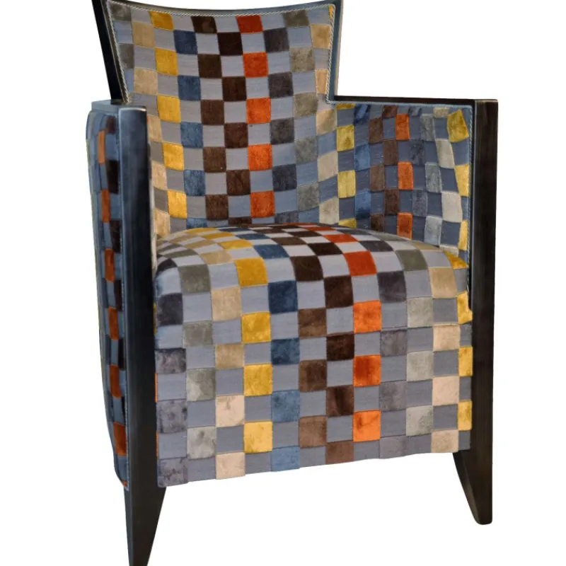 Paget Nathan Fauteuil art déco fabriqué en France en tissu et bois massif* Fauteuil De Salon