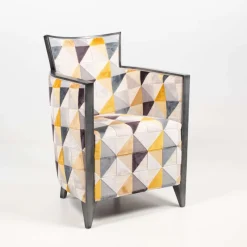 Paget Nathan Fauteuil art déco fabriqué en France en tissu et bois massif* Fauteuil De Salon