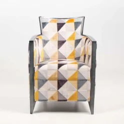 Paget Nathan Fauteuil art déco fabriqué en France en tissu et bois massif* Fauteuil De Salon