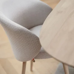 Mobitec Neo ® Fauteuil cosy confortable en tissu et pieds bois* Chaise De Salle à Manger|Chaise Salon