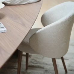 Mobitec Neo ® Fauteuil cosy confortable en tissu et pieds bois* Chaise De Salle à Manger|Chaise Salon
