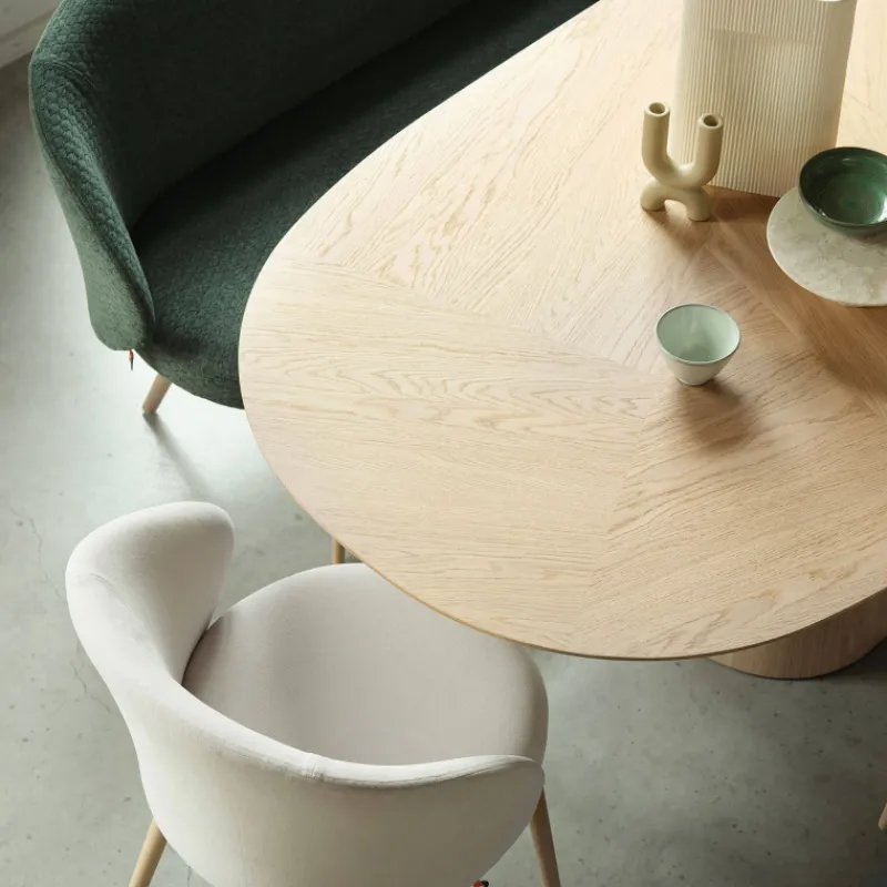 Mobitec Neo ® Fauteuil cosy confortable en tissu et pieds bois* Chaise De Salle à Manger|Chaise Salon