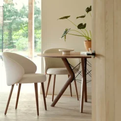Mobitec Neo ® Fauteuil cosy confortable en tissu et pieds bois* Chaise De Salle à Manger|Chaise Salon