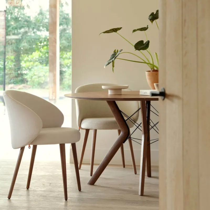 Mobitec Neo ® Fauteuil cosy confortable en tissu et pieds bois* Chaise De Salle à Manger|Chaise Salon