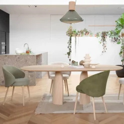 Mobitec Neo ® Fauteuil cosy confortable en tissu et pieds bois* Chaise De Salle à Manger|Chaise Salon
