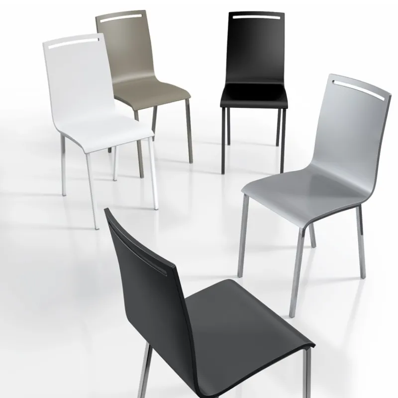 Cancio Nera Chaise moderne en métal et bois* Chaise De Cuisine