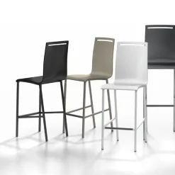 Cancio Nera Tabouret snack en métal et bois hauteur 65 cm* Tabouret Snack (assise +/- 65 Cm)|Tabouret De Bar (assise +/- 80 Cm)
