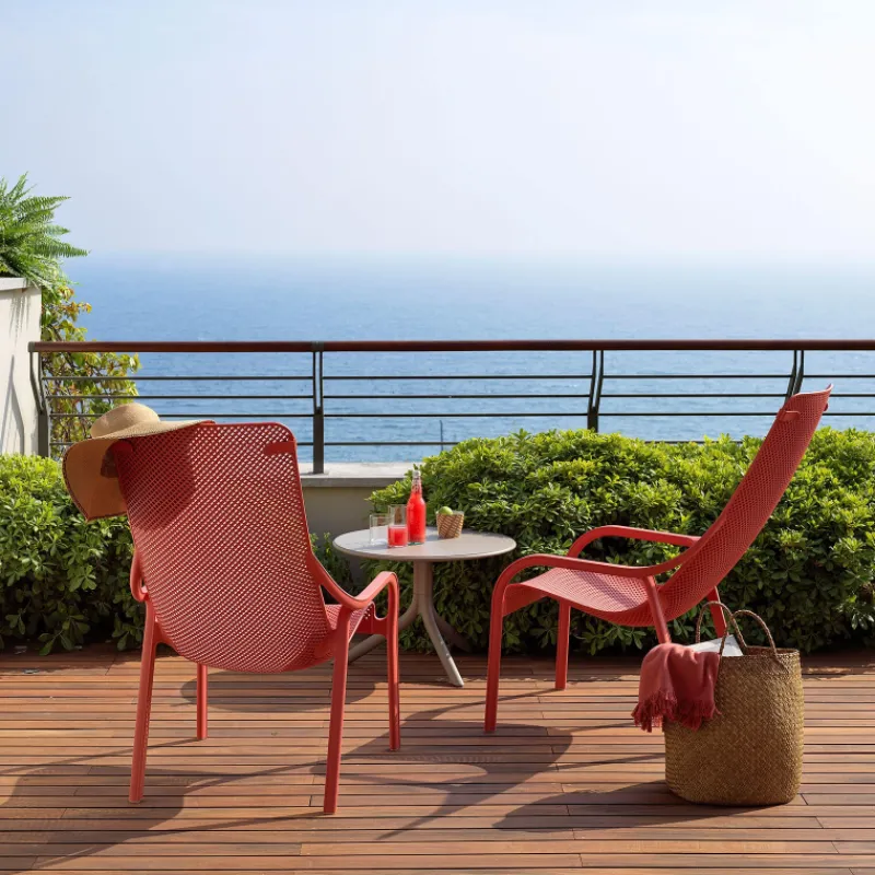 Net Lounge Fauteuil lounge extérieur en polypropylène recyclable empilable* Fauteuil De Jardin