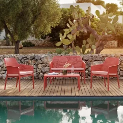 Net Table basse de jardin moderne avec plateau micro perforé 100 x 60 cm* Table De Jardin