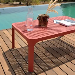 Net Table basse de jardin moderne avec plateau micro perforé 100 x 60 cm* Table De Jardin