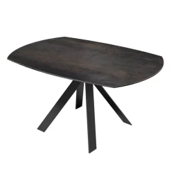 Akante New AustinTable moderne en céramique extensible avec pieds en métal noir* Table De Salle à Manger