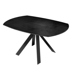 Akante New AustinTable moderne en céramique extensible avec pieds en métal noir* Table De Salle à Manger