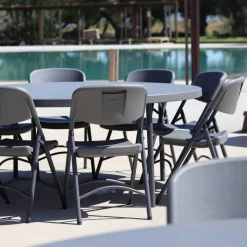 NormanChaise pliante en polyéthylène gris foncé* Chaise De Cuisine