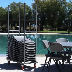 NormanChaise pliante en polyéthylène gris foncé* Chaise De Cuisine