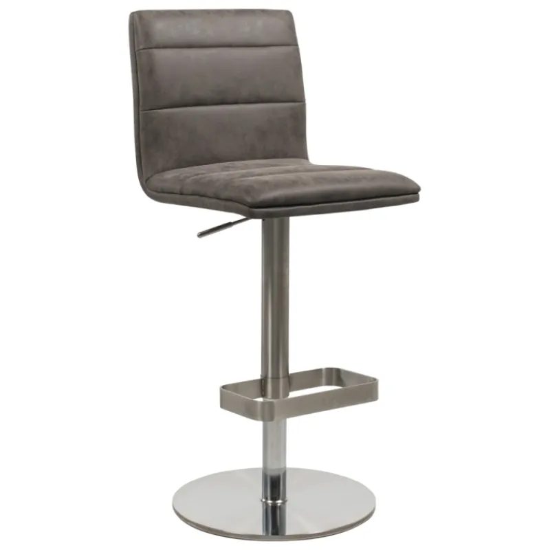 NouméaTabouret réglable en hauteur pied métal et coque rembourrée* Tabouret Snack (assise +/- 65 Cm)|Tabouret De Bar (assise +/- 80 Cm)