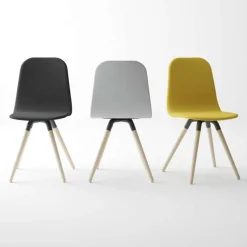Cancio Nuba Chaise scandinave en tissu avec pieds en bois* Chaise Pour Chambre|Chaise De Salle à Manger