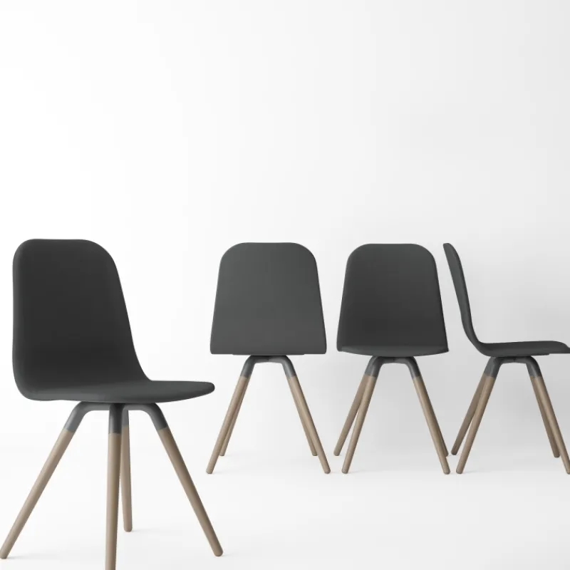 Cancio Nuba Chaise scandinave en synthétique et bois* Chaise De Cuisine|Chaise De Salle à Manger