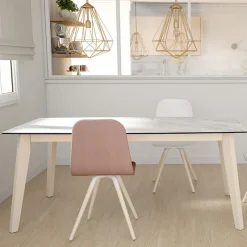 Cancio Nuba Chaise scandinave en synthétique et bois* Chaise De Cuisine|Chaise De Salle à Manger